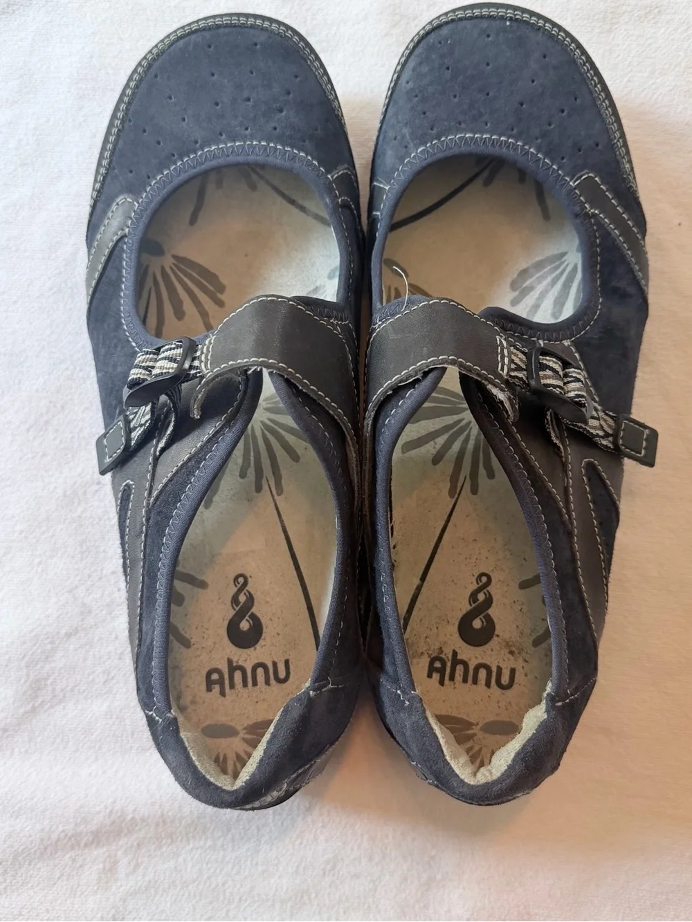 Ahnu blue suede